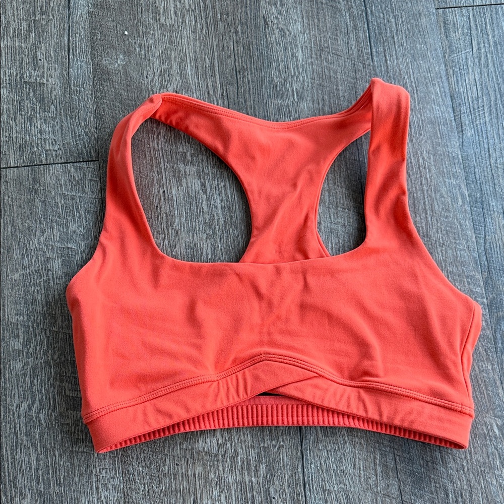 Vibrant Coral Sports Bra